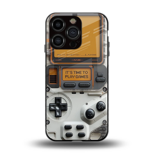Gameboy Orange back phone cover | glass case for iphone 15 pro