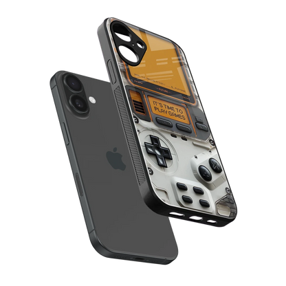 Gameboy Orange sleek iphone 16 plus cover with tempered glass back and TPU edges