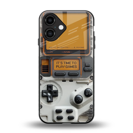 Gameboy Orange back phone cover | glass case for iphone 16