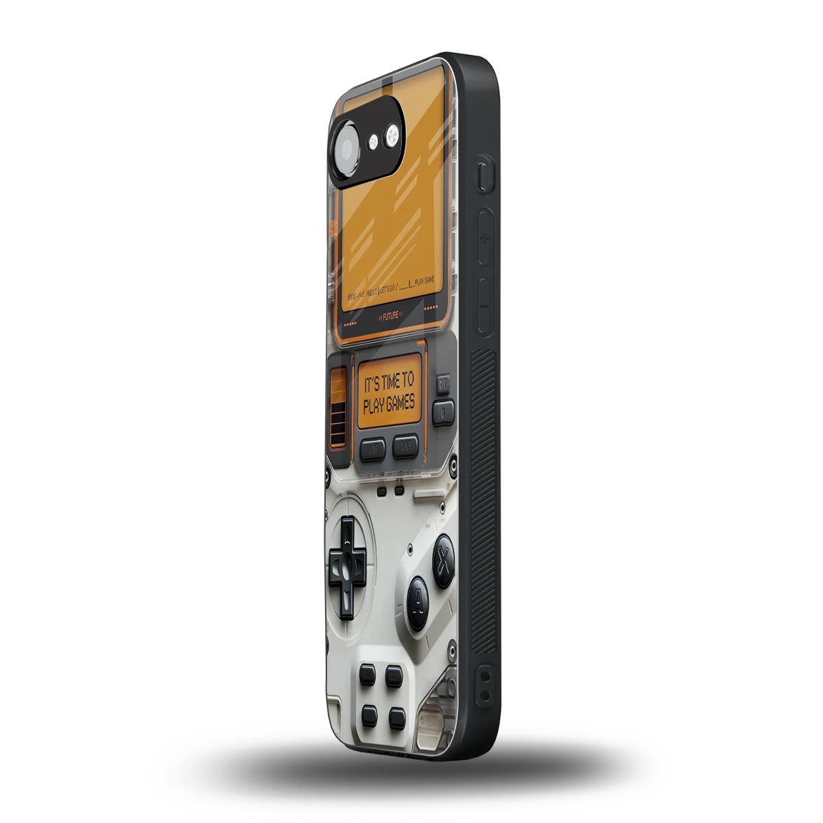 Gameboy Orange iphone 16e mobile cover | shockproof glass phone case