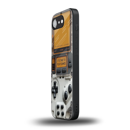 Gameboy Orange iphone 16e mobile cover | shockproof glass phone case