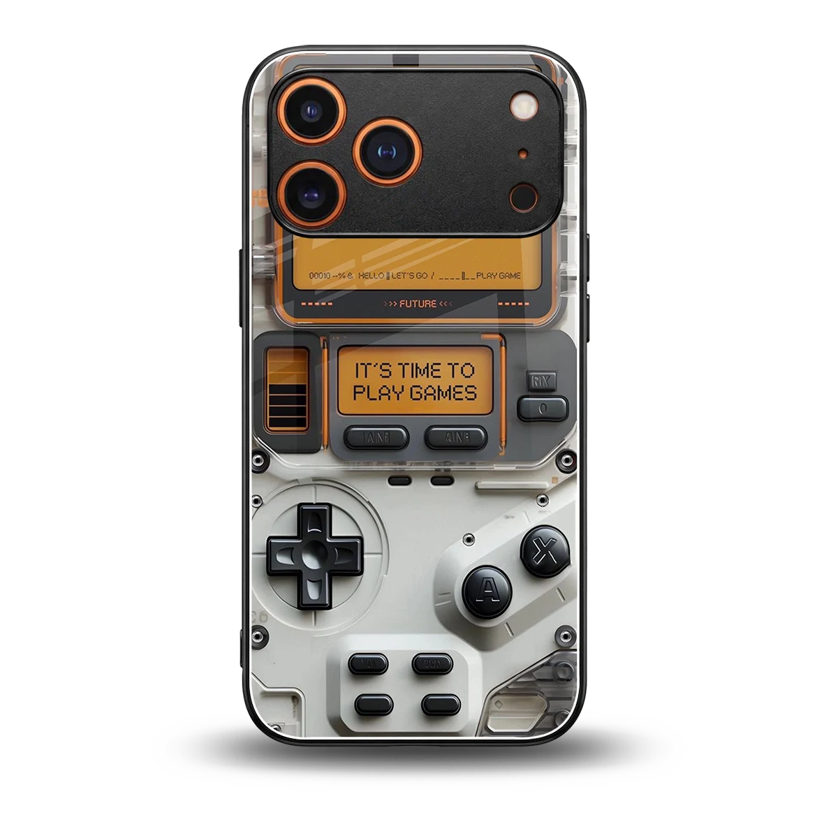 Gameboy Orange back phone cover | glass case for iphone 17 pro