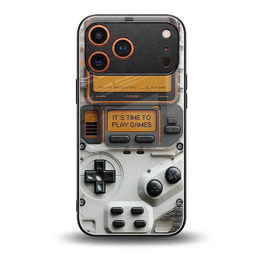 Gameboy Orange back phone cover | glass case for iphone 17 pro max