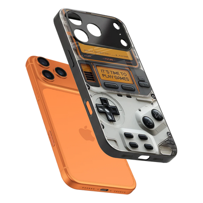 Gameboy Orange sleek iphone 17 pro cover with tempered glass back and TPU edges