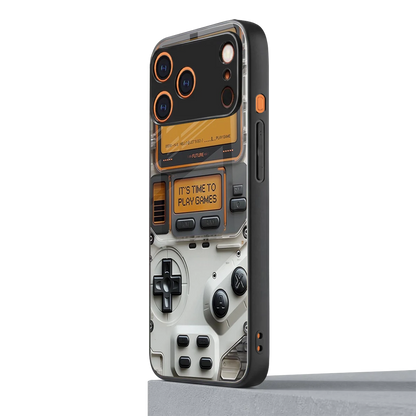 Gameboy Orange iphone 17 pro mobile cover | shockproof glass phone case
