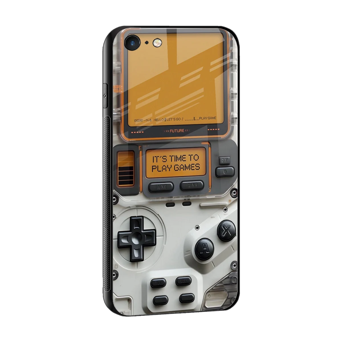 Gameboy Orange sleek iphone 6s plus cover with tempered glass back and TPU edges