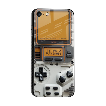 Gameboy Orange sleek iphone 7 cover with tempered glass back and TPU edges