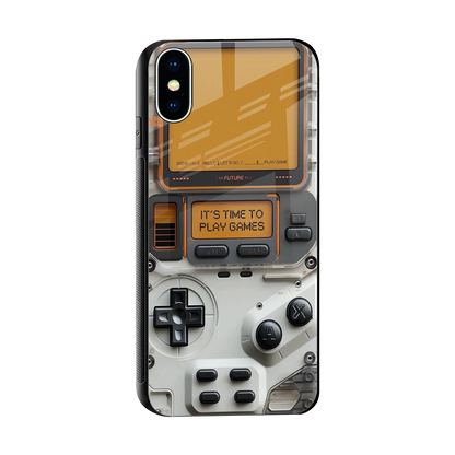 Gameboy Orange sleek iphone x cover with tempered glass back and TPU edges