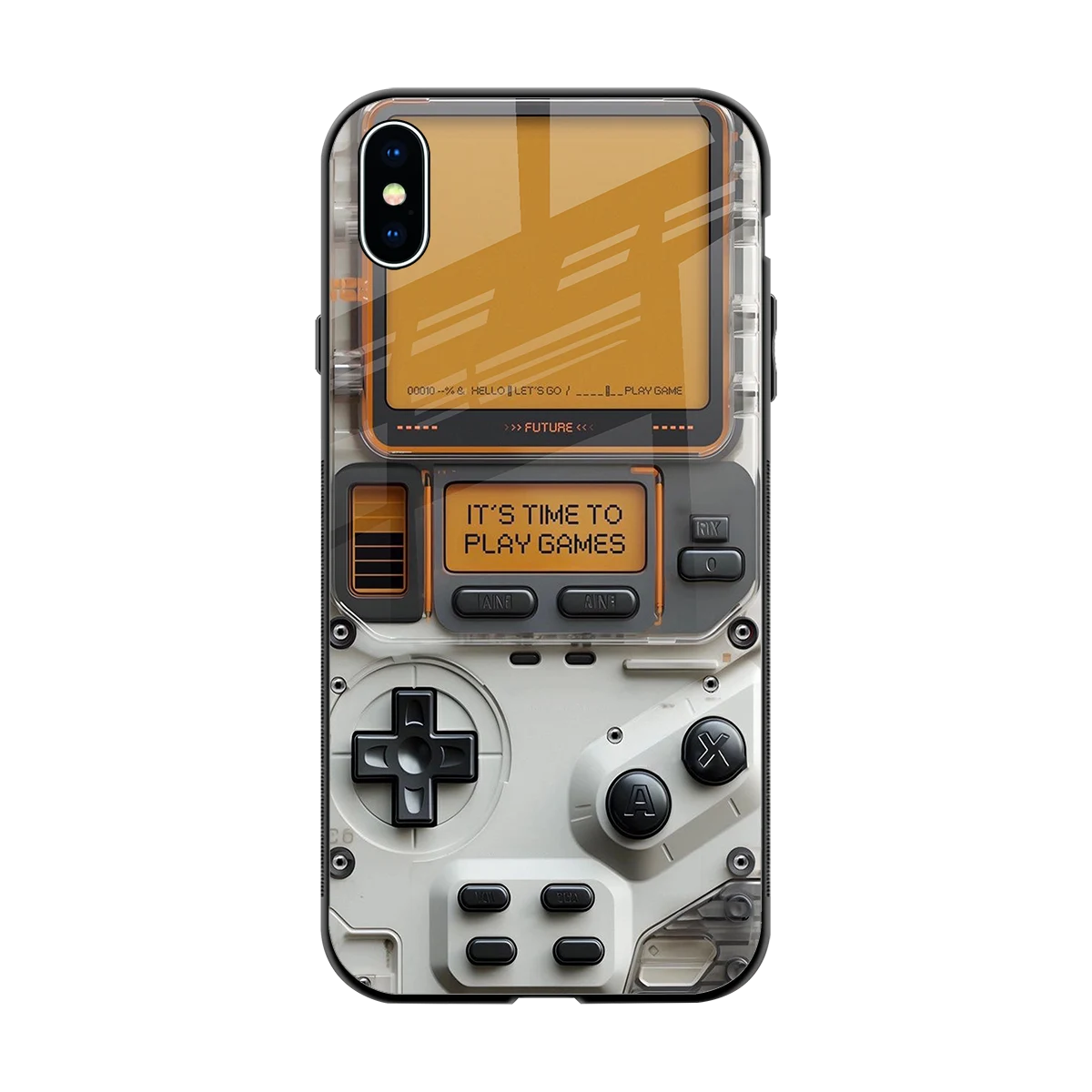 Gameboy Orange back phone cover | glass case for iphone xs max