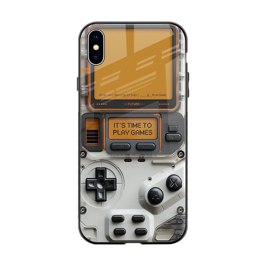 Gameboy Orange back phone cover | glass case for iphone xs max