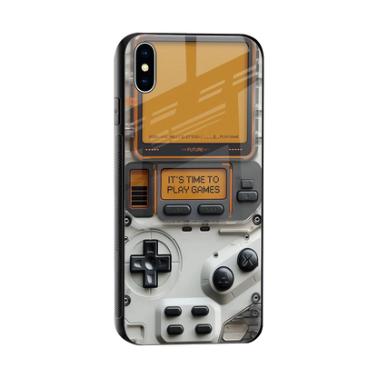 Gameboy Orange sleek iphone xs max cover with tempered glass back and TPU edges