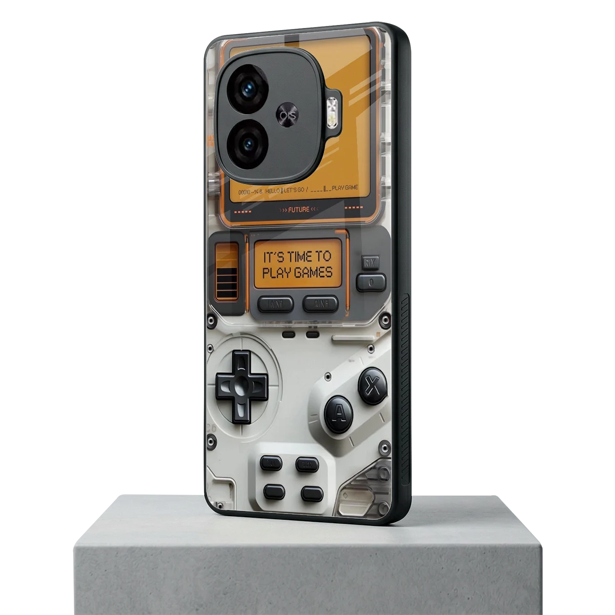 Gameboy Orange iqoo neo 10r 5g mobile cover | shockproof glass phone case