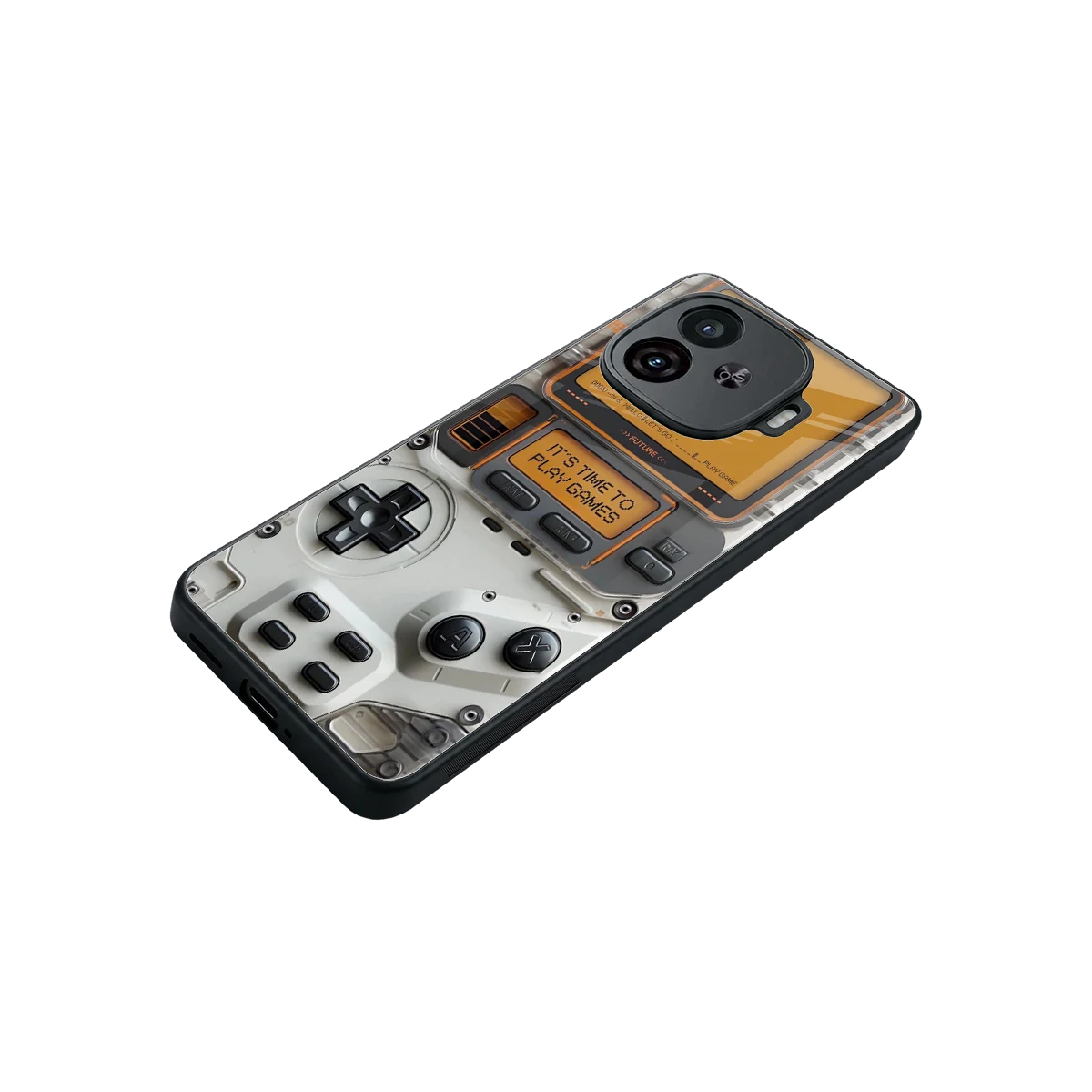 Gameboy Orange stylish phone case for iqoo neo 10r 5g | glossy glass and slim fit
