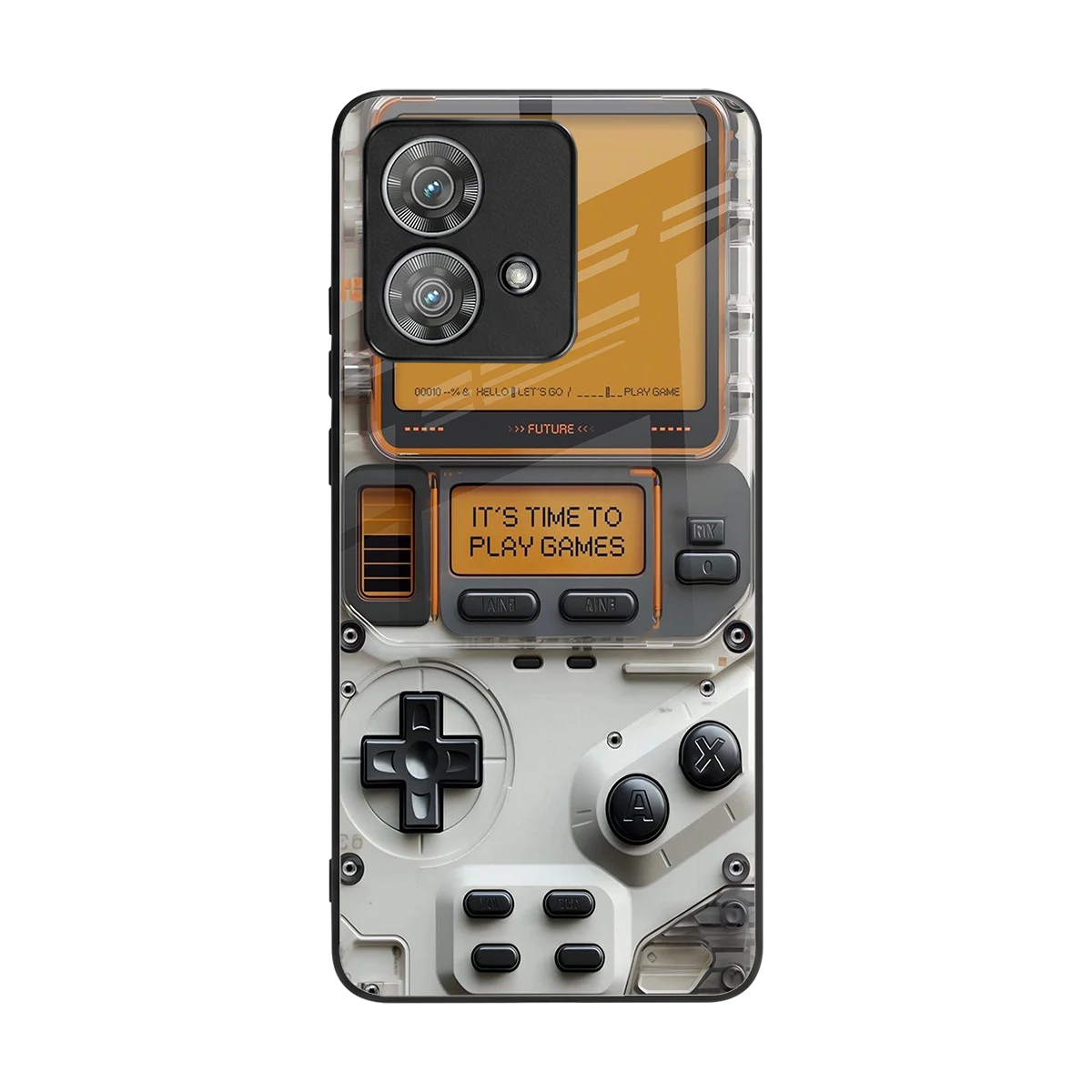 Gameboy Orange back phone cover | glass case for motorola edge 40 neo 5g