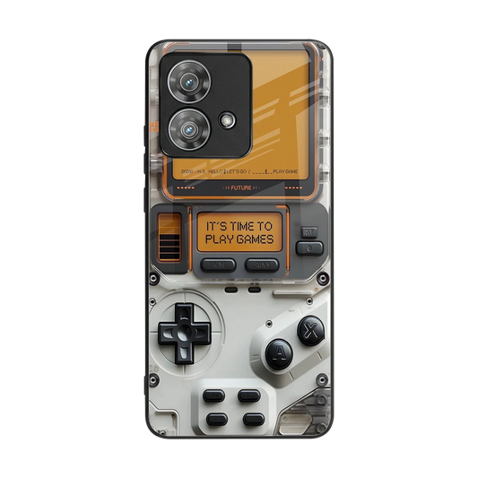Gameboy Orange back phone cover | glass case for motorola edge 40 neo 5g