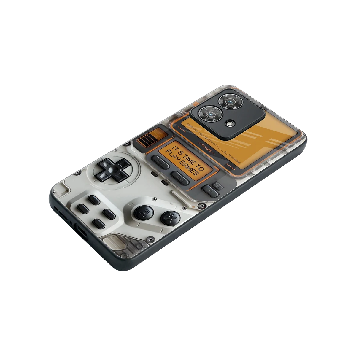 Gameboy Orange stylish phone case for motorola edge 40 neo 5g | glossy glass and slim fit