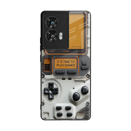 Gameboy Orange back phone cover | glass case for motorola edge 50 fusion