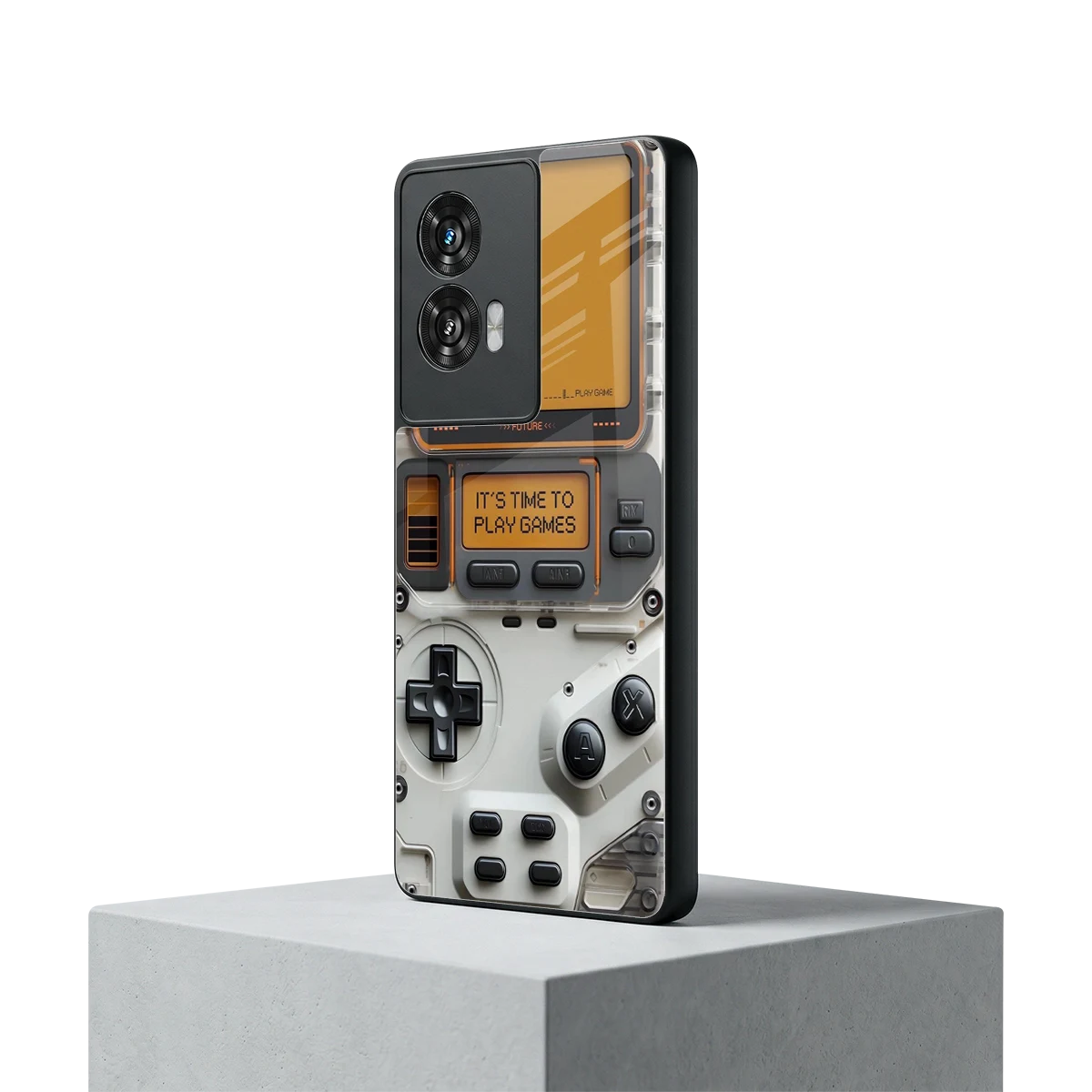 Gameboy Orange motorola edge 50 fusion mobile cover | shockproof glass phone case