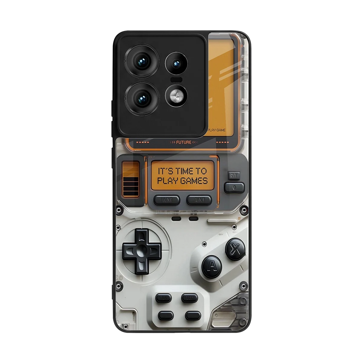 Gameboy Orange back phone cover | glass case for motorola edge 50 pro