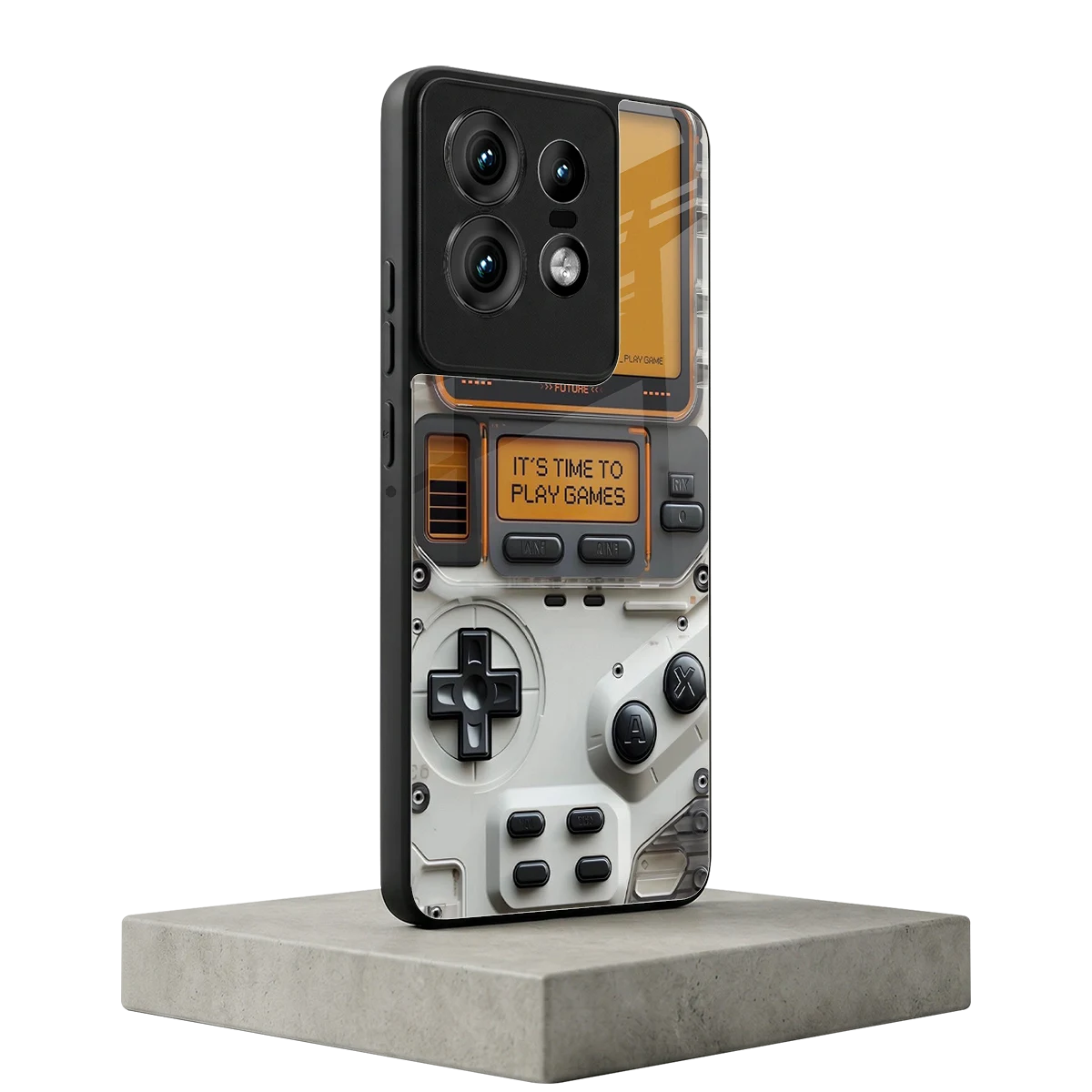 Gameboy Orange motorola edge 50 pro mobile cover | shockproof glass phone case