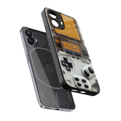 Gameboy Orange sleek nothing phone 2 cover with tempered glass back and TPU edges