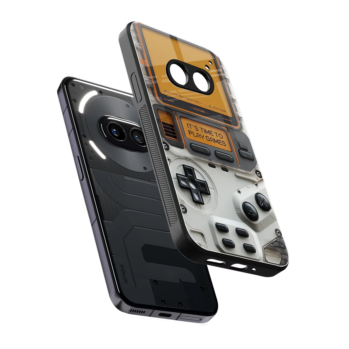 Gameboy Orange sleek nothing phone 2a plus cover with tempered glass back and TPU edges