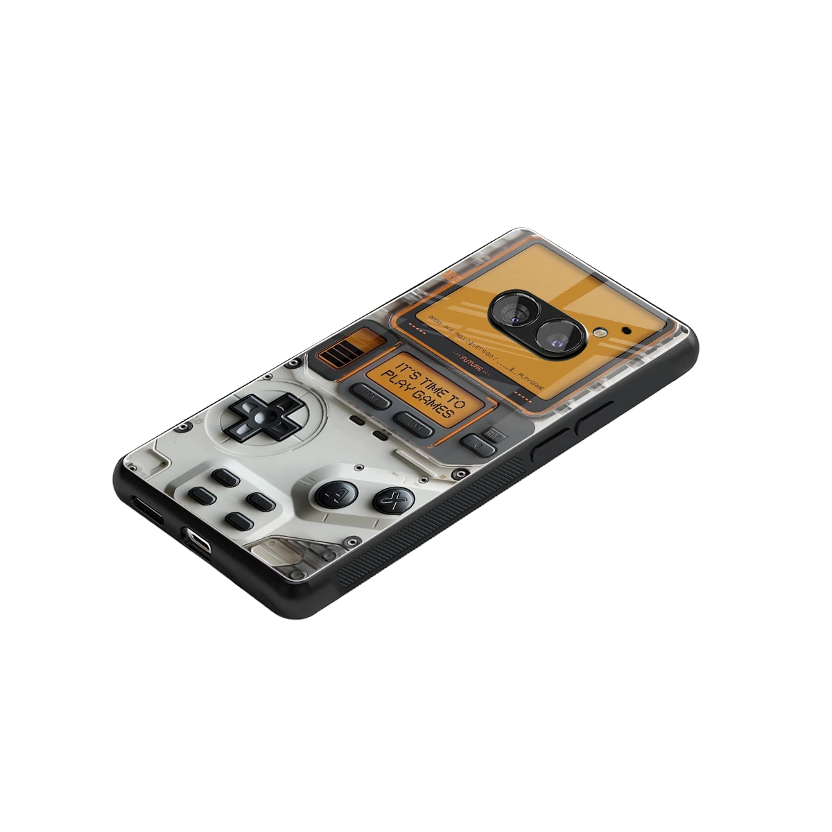 Gameboy Orange stylish phone case for nothing phone 2a plus | glossy glass and slim fit