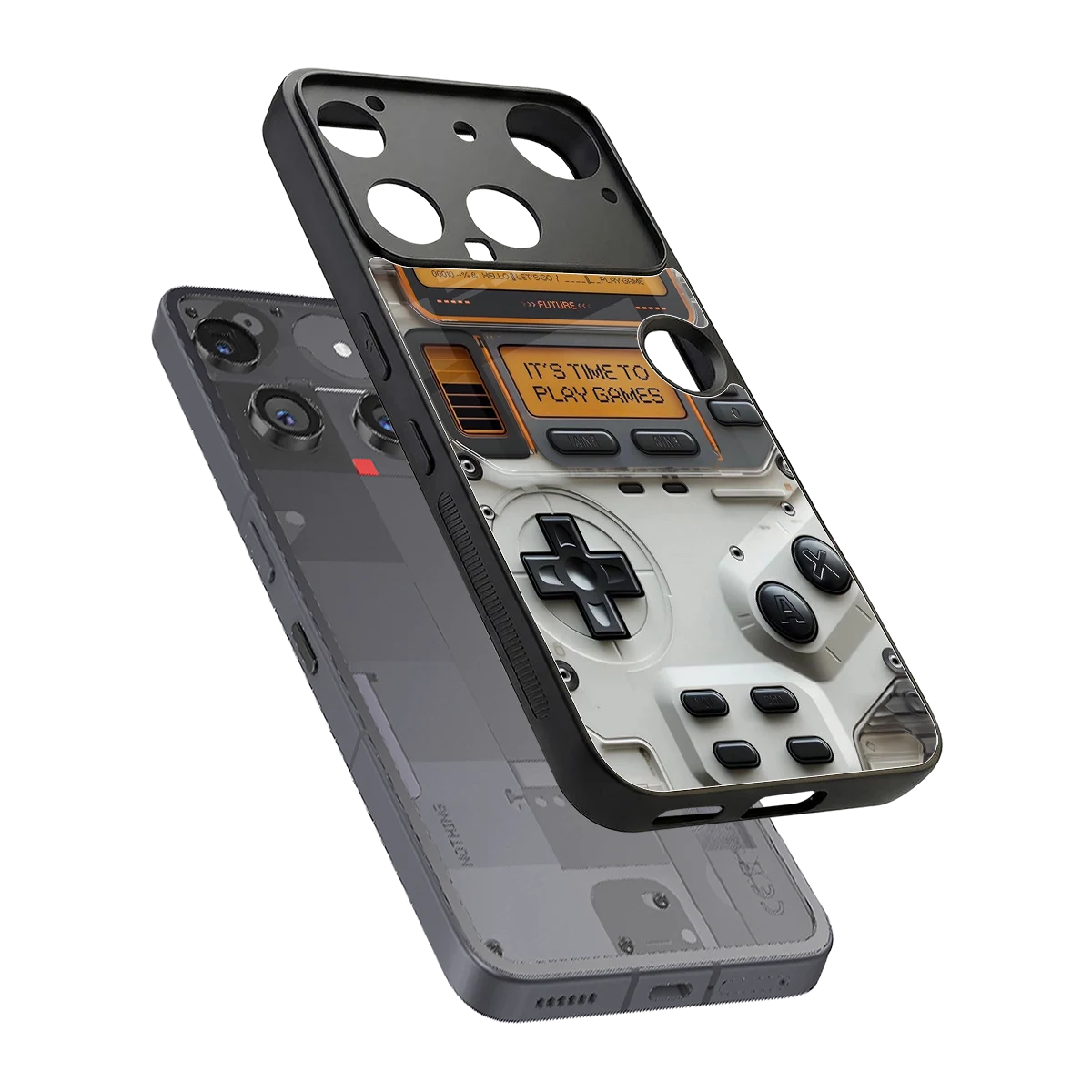 Gameboy Orange sleek nothing phone 3 cover with tempered glass back and TPU edges