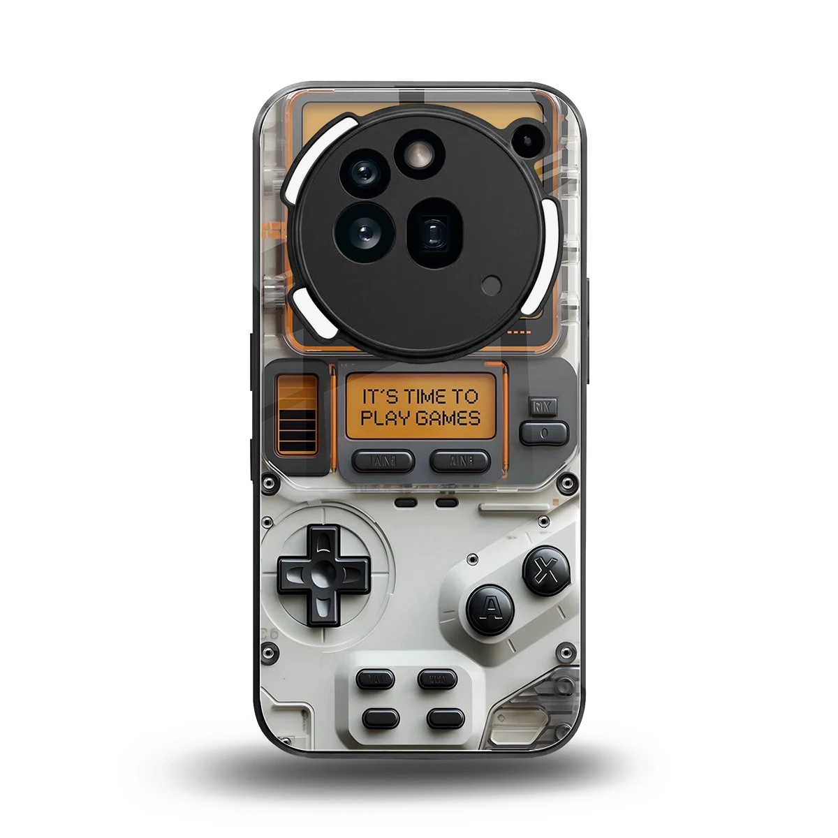 Gameboy Orange back phone cover | glass case for nothing phone 3a pro