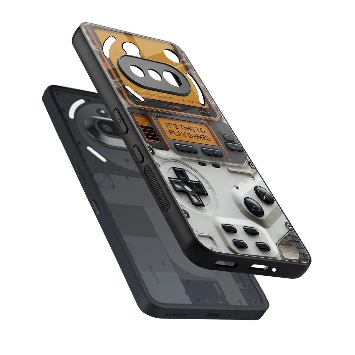 Gameboy Orange sleek nothing phone 3a cover with tempered glass back and TPU edges