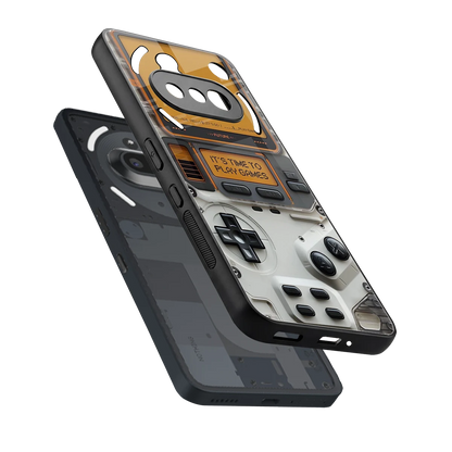 Gameboy Orange sleek nothing phone 3a cover with tempered glass back and TPU edges