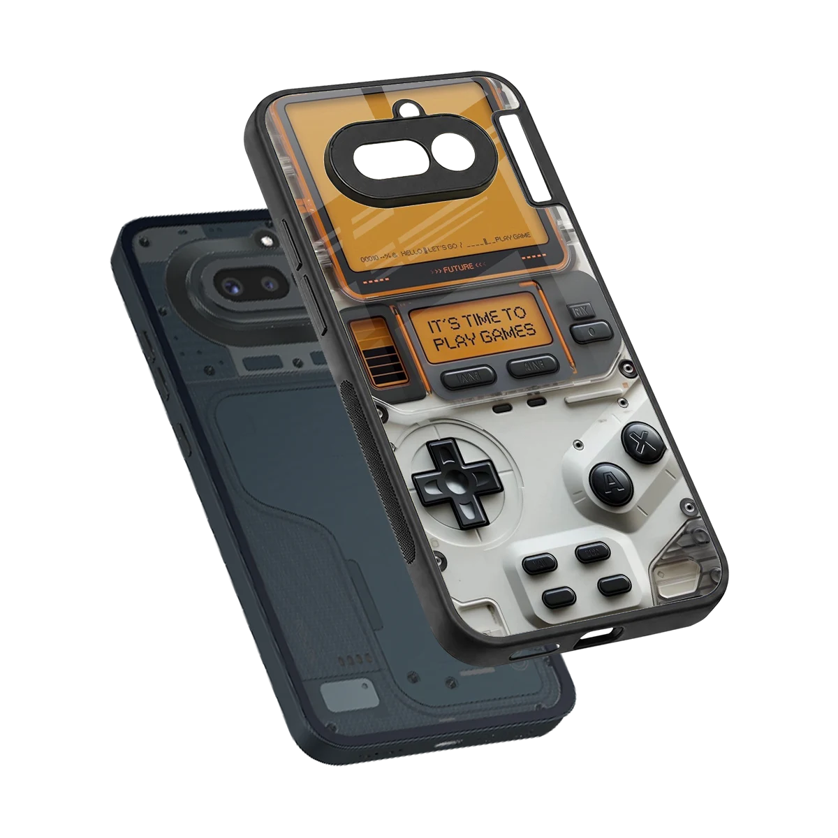 Gameboy Orange sleek nothing phone 4a cover with tempered glass back and TPU edges