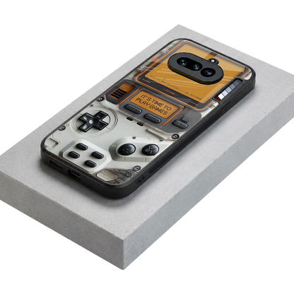 Gameboy Orange stylish phone case for nothing phone 4a | glossy glass and slim fit