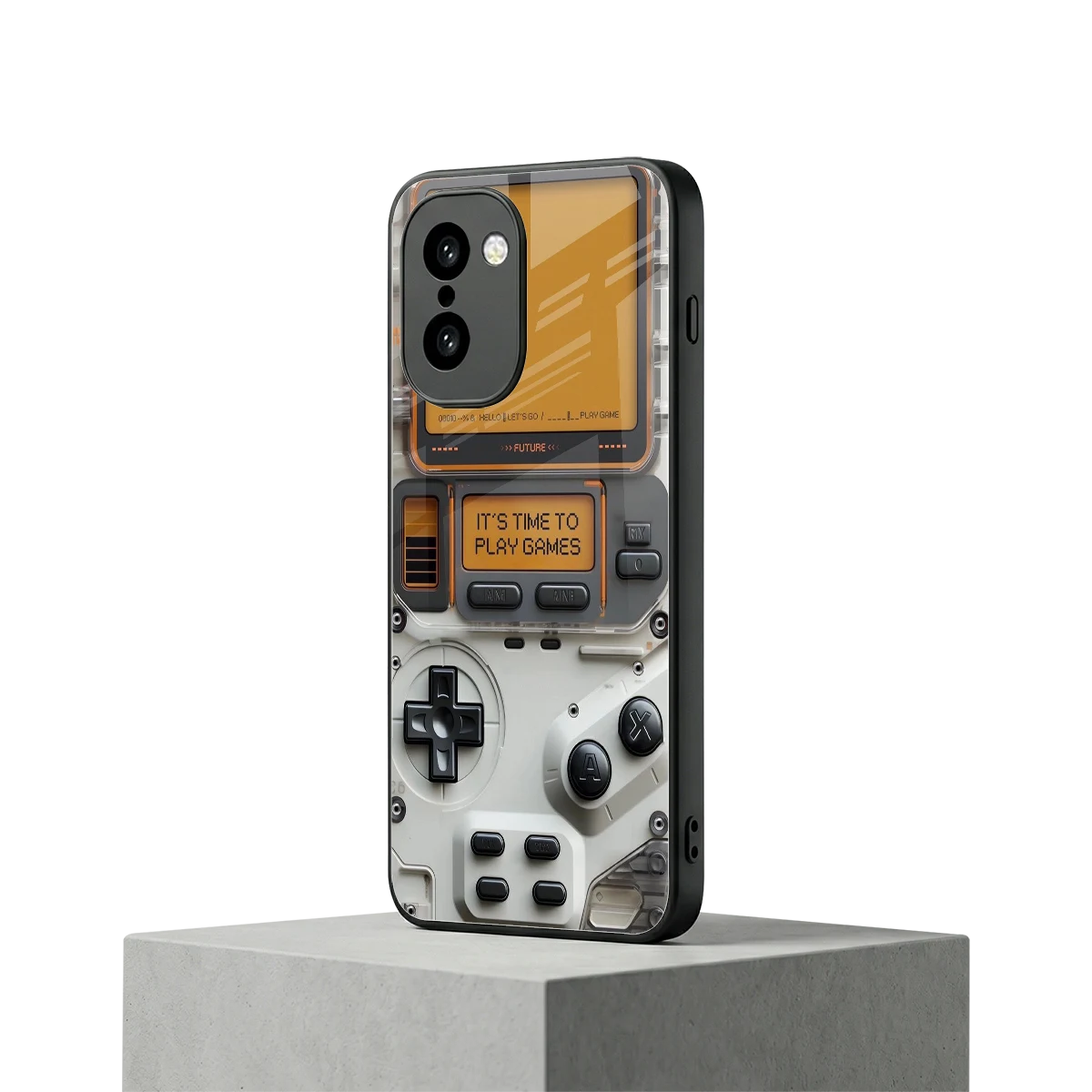 Gameboy Orange oneplus 15r mobile cover | shockproof glass phone case
