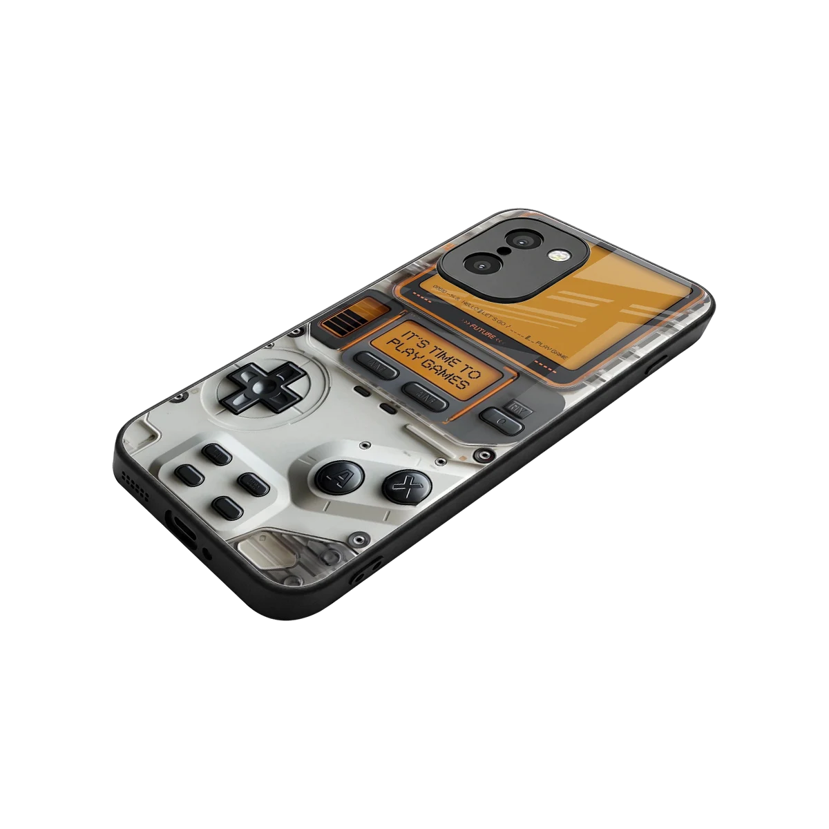 Gameboy Orange stylish phone case for oneplus 15r | glossy glass and slim fit