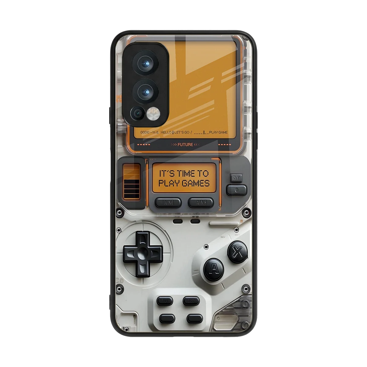 Gameboy Orange back phone cover | glass case for oneplus nord 2