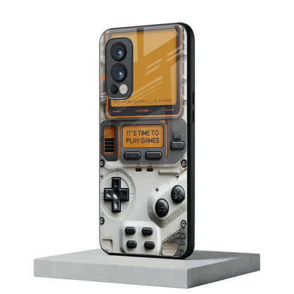 Gameboy Orange oneplus nord 2 mobile cover | shockproof glass phone case