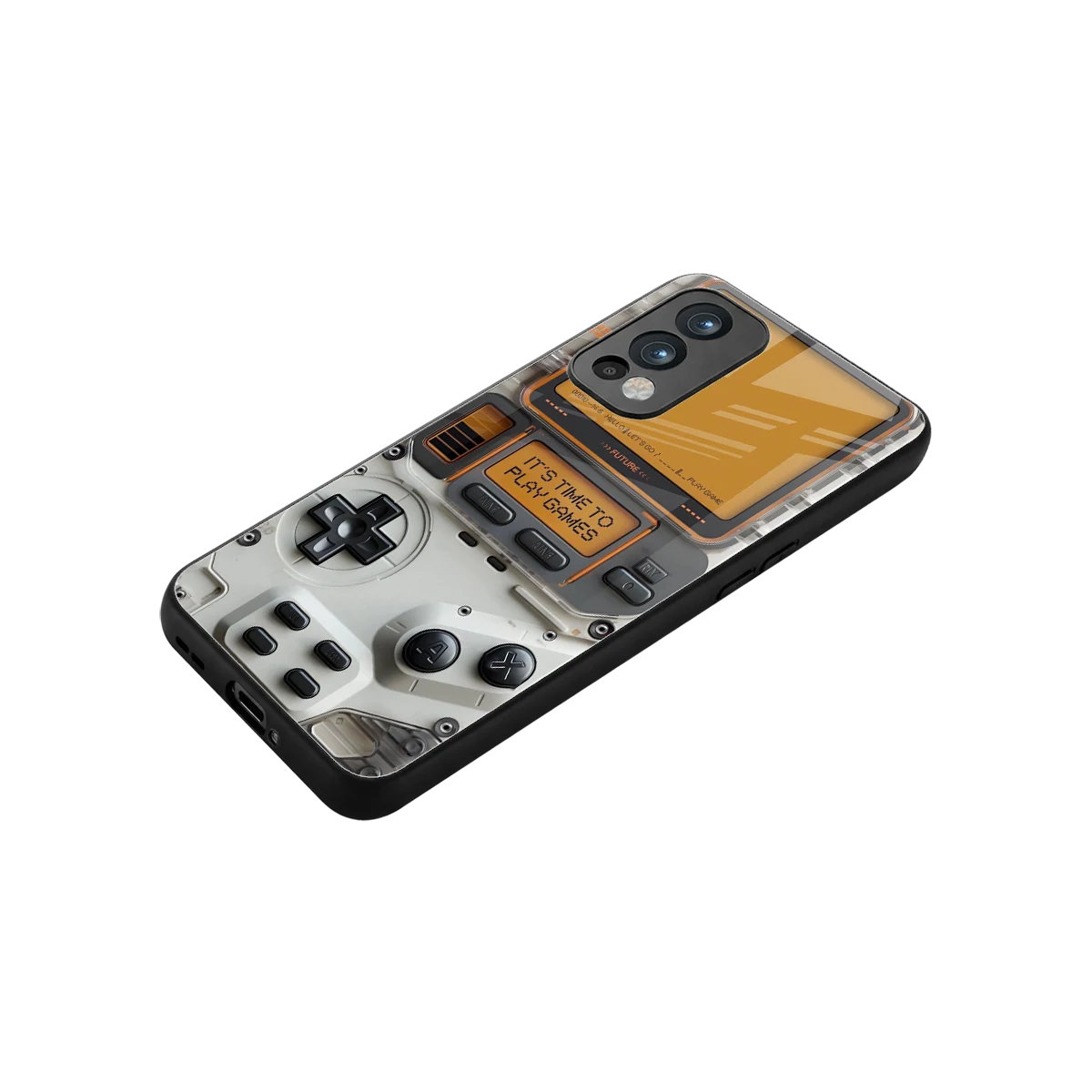 Gameboy Orange stylish phone case for oneplus nord 2 | glossy glass and slim fit