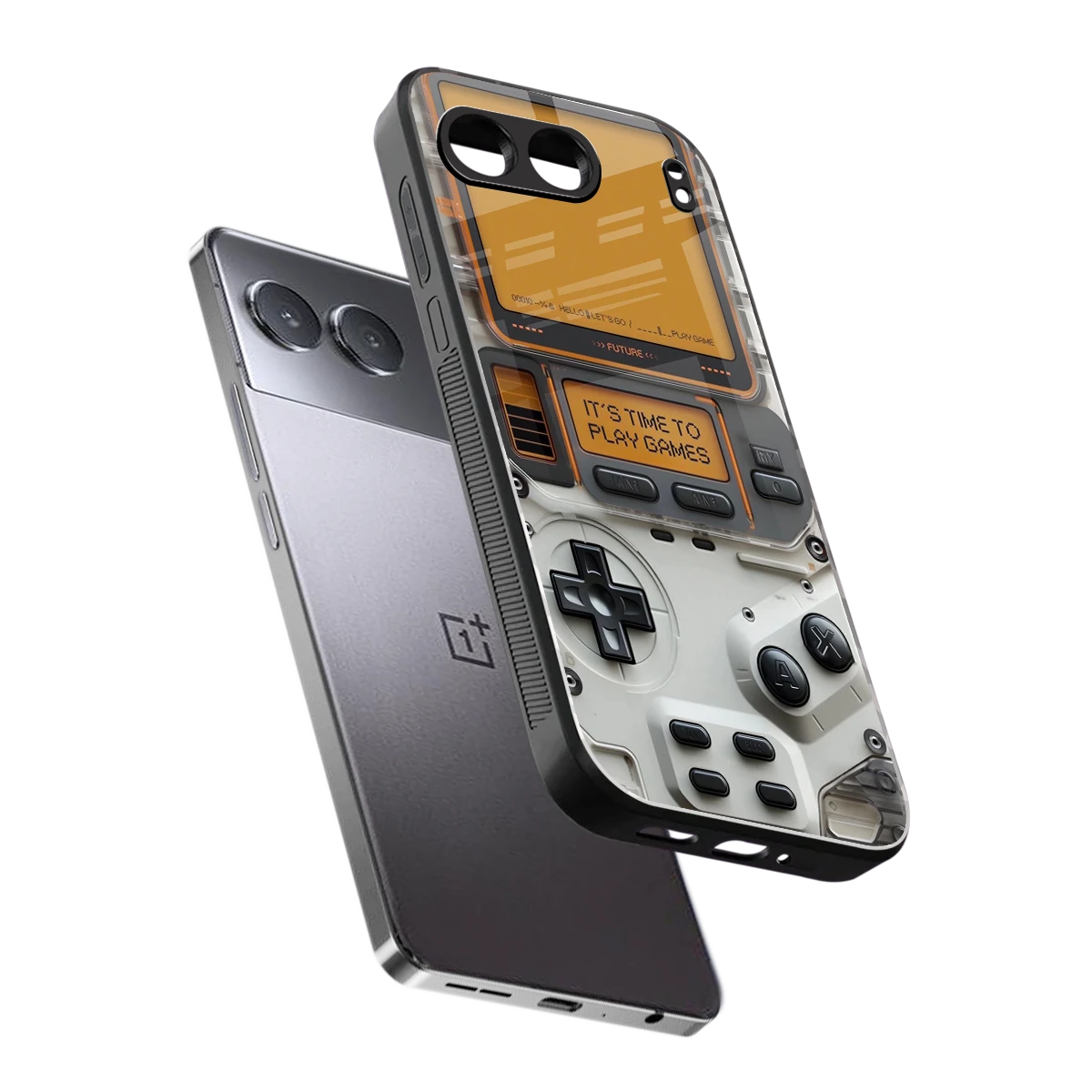 Gameboy Orange sleek oneplus nord 4 cover with tempered glass back and TPU edges