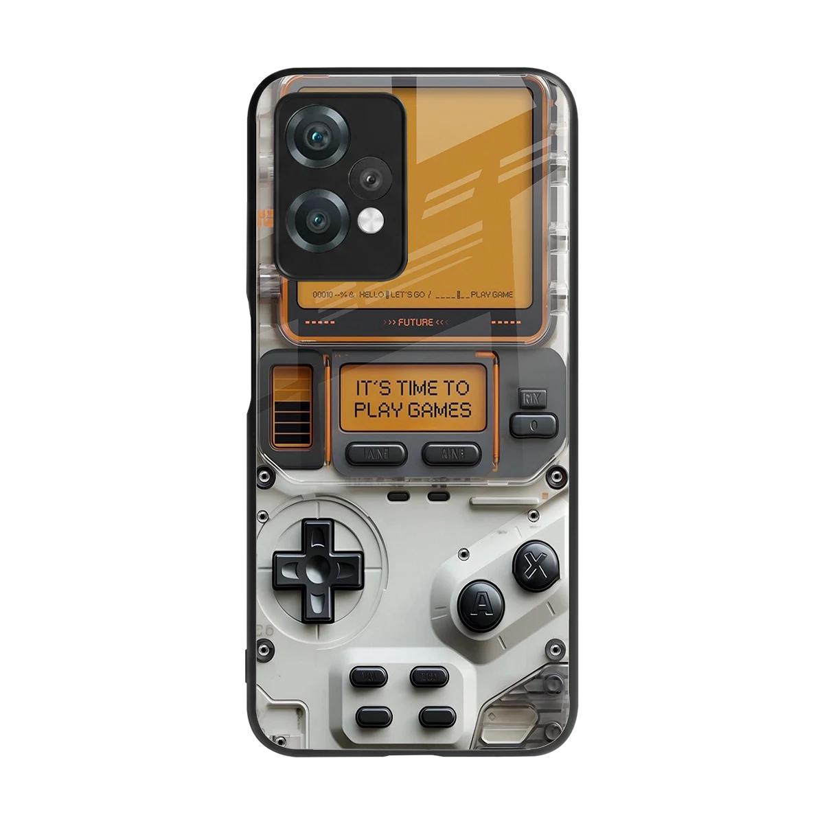 Gameboy Orange back phone cover | glass case for oneplus nord ce 2 lite