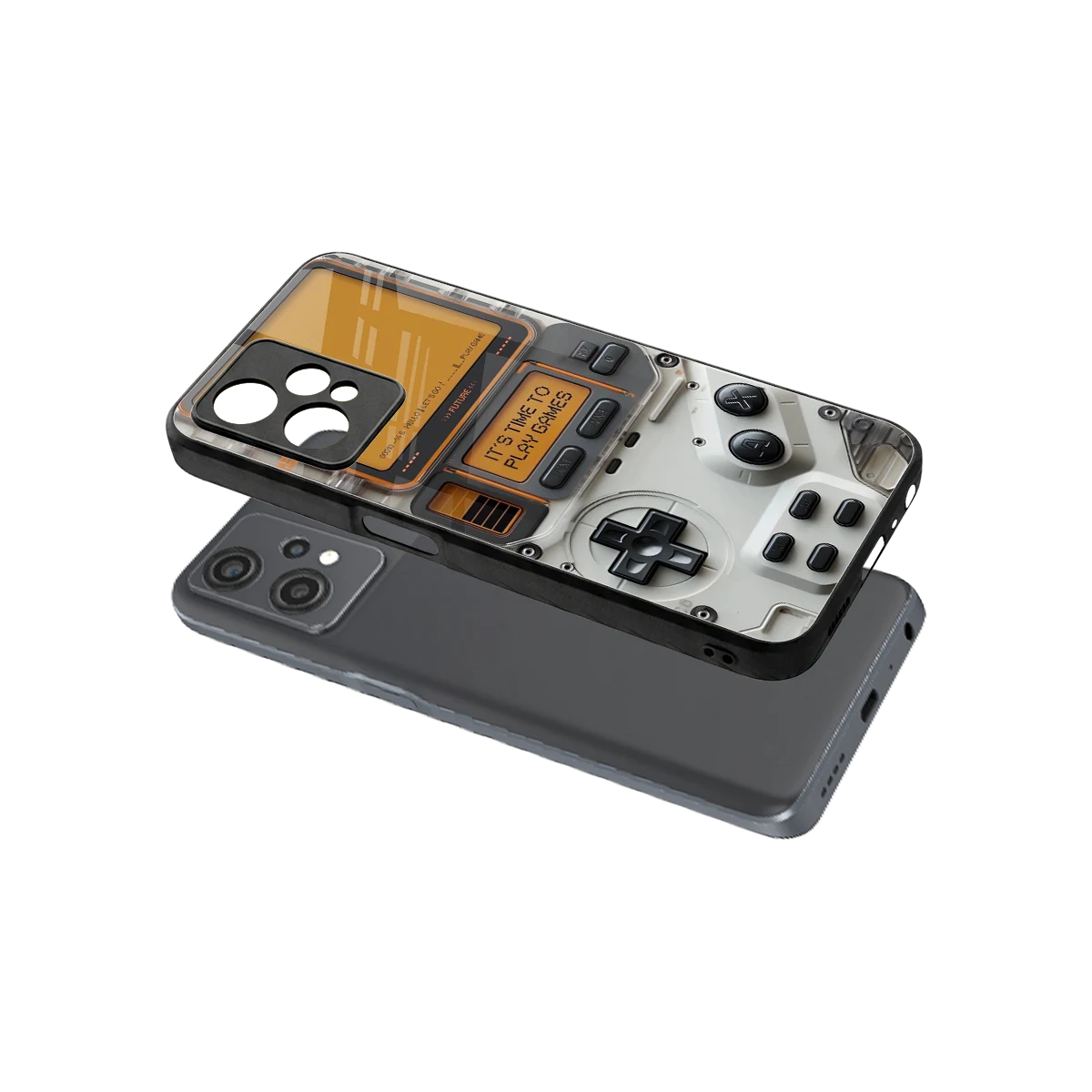 Gameboy Orange sleek oneplus nord ce 2 lite cover with tempered glass back and TPU edges