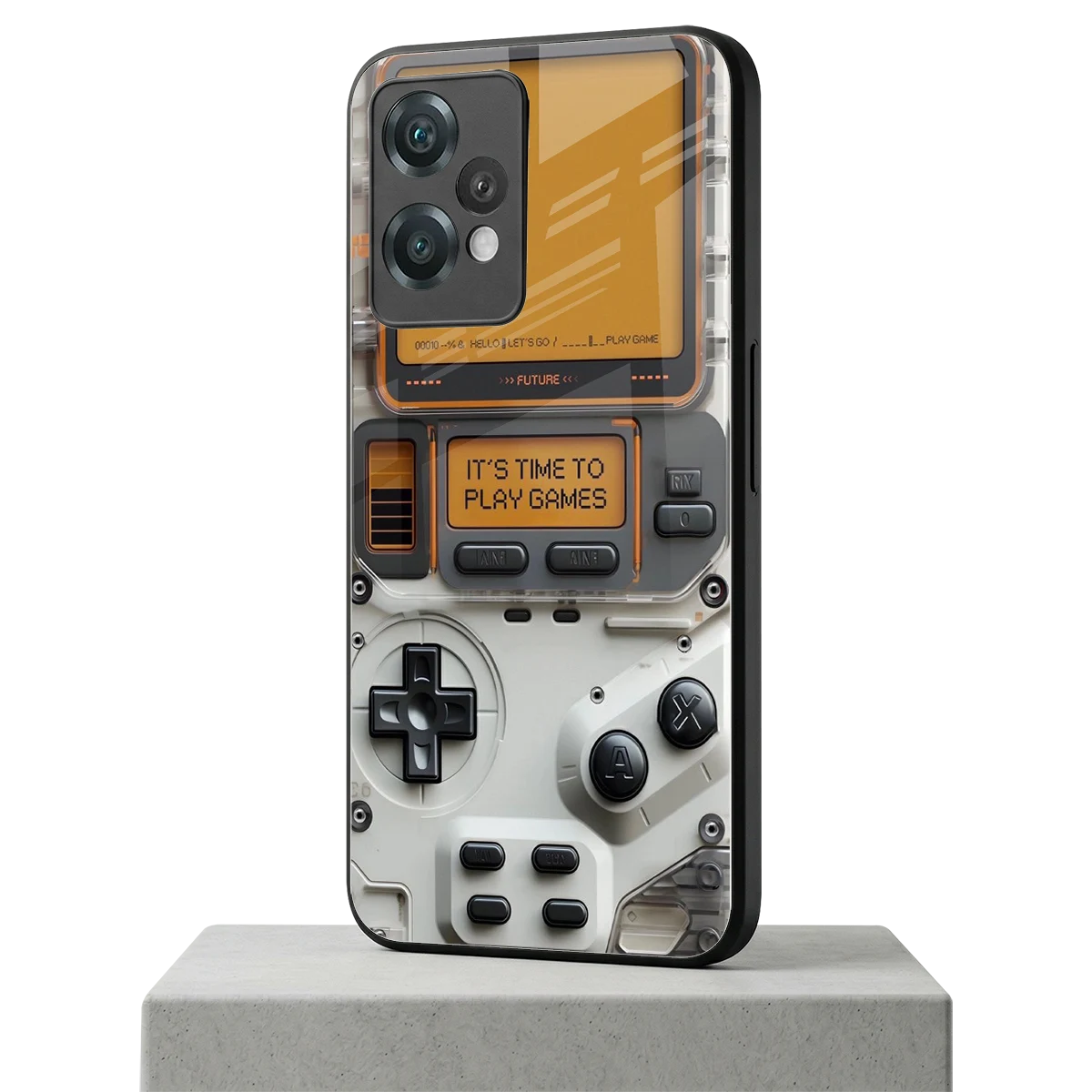 Gameboy Orange oneplus nord ce 2 lite mobile cover | shockproof glass phone case