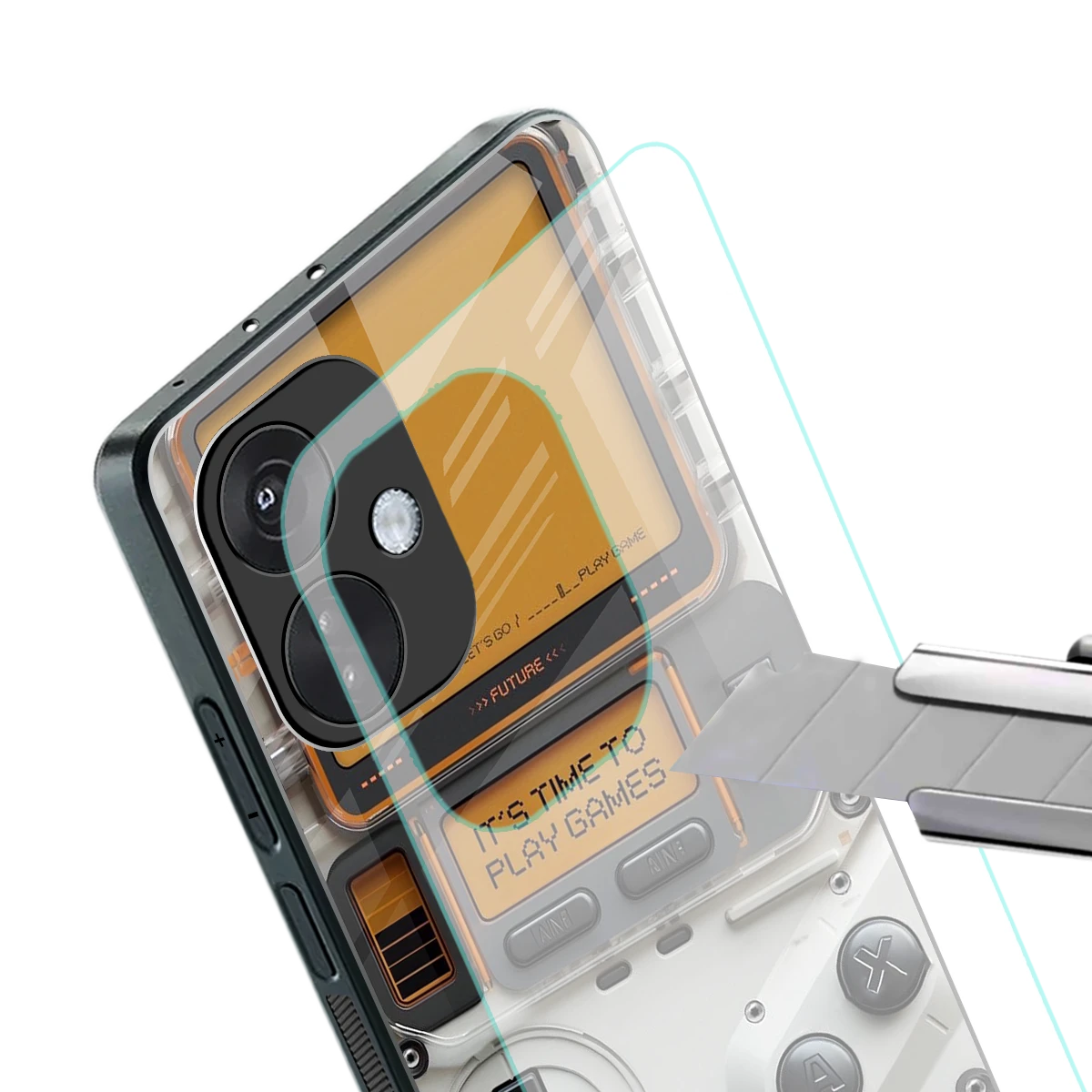 Gameboy Orange stylish phone case for oneplus nord ce 3 | glossy glass and slim fit