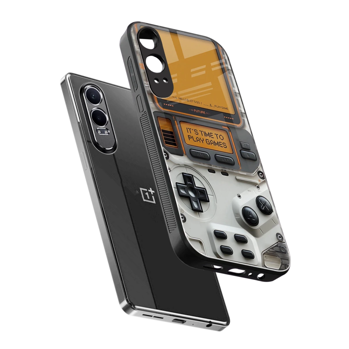 Gameboy Orange sleek oneplus nord ce 4 lite cover with tempered glass back and TPU edges