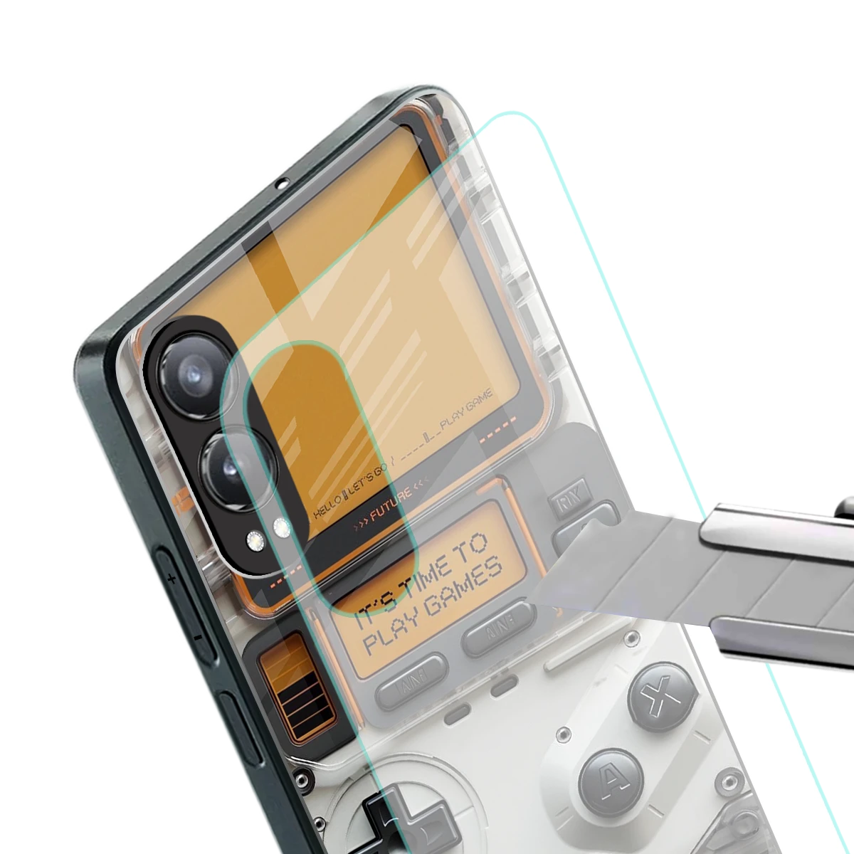 Gameboy Orange stylish phone case for oneplus nord ce 4 lite | glossy glass and slim fit