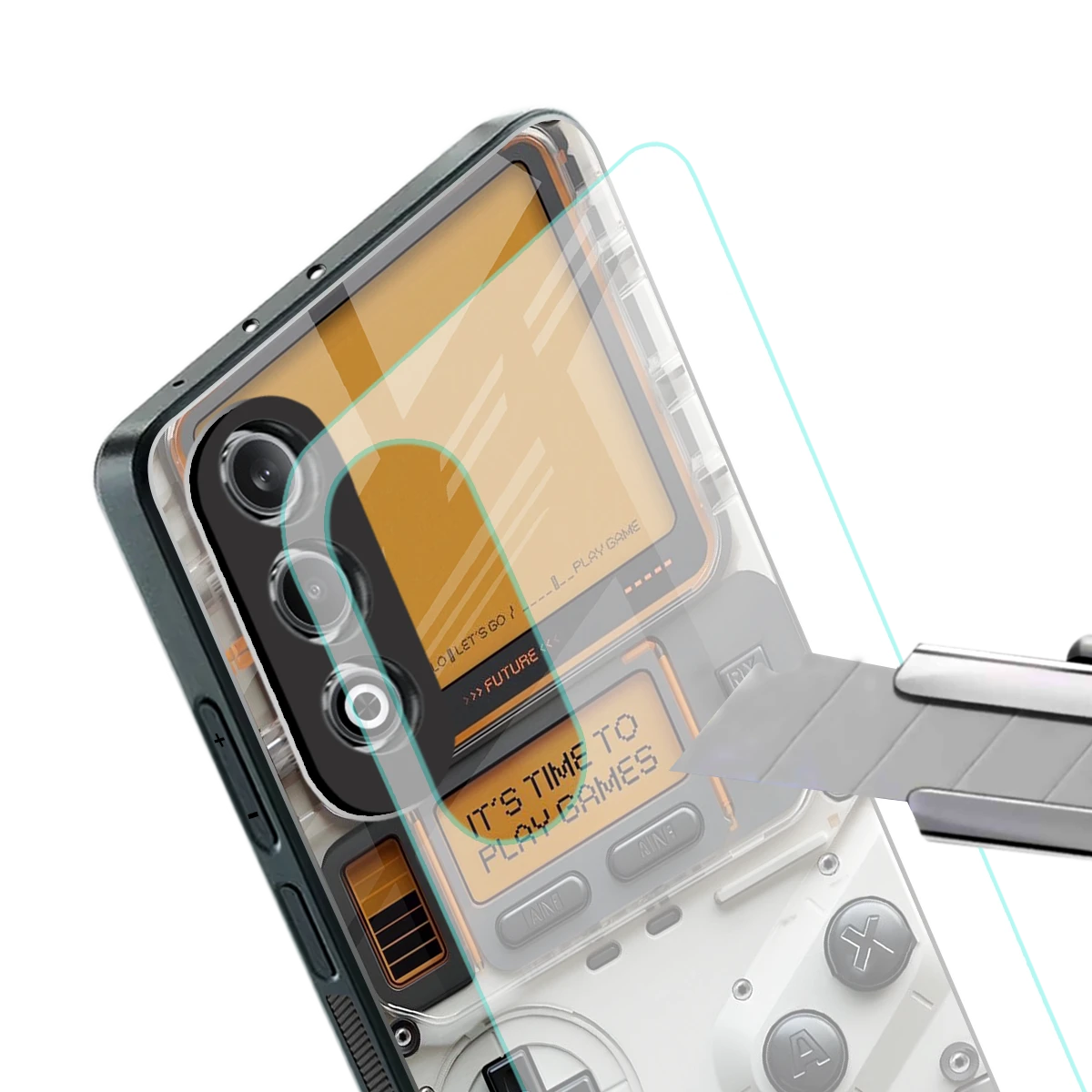 Gameboy Orange stylish phone case for oneplus nord ce 4 | glossy glass and slim fit