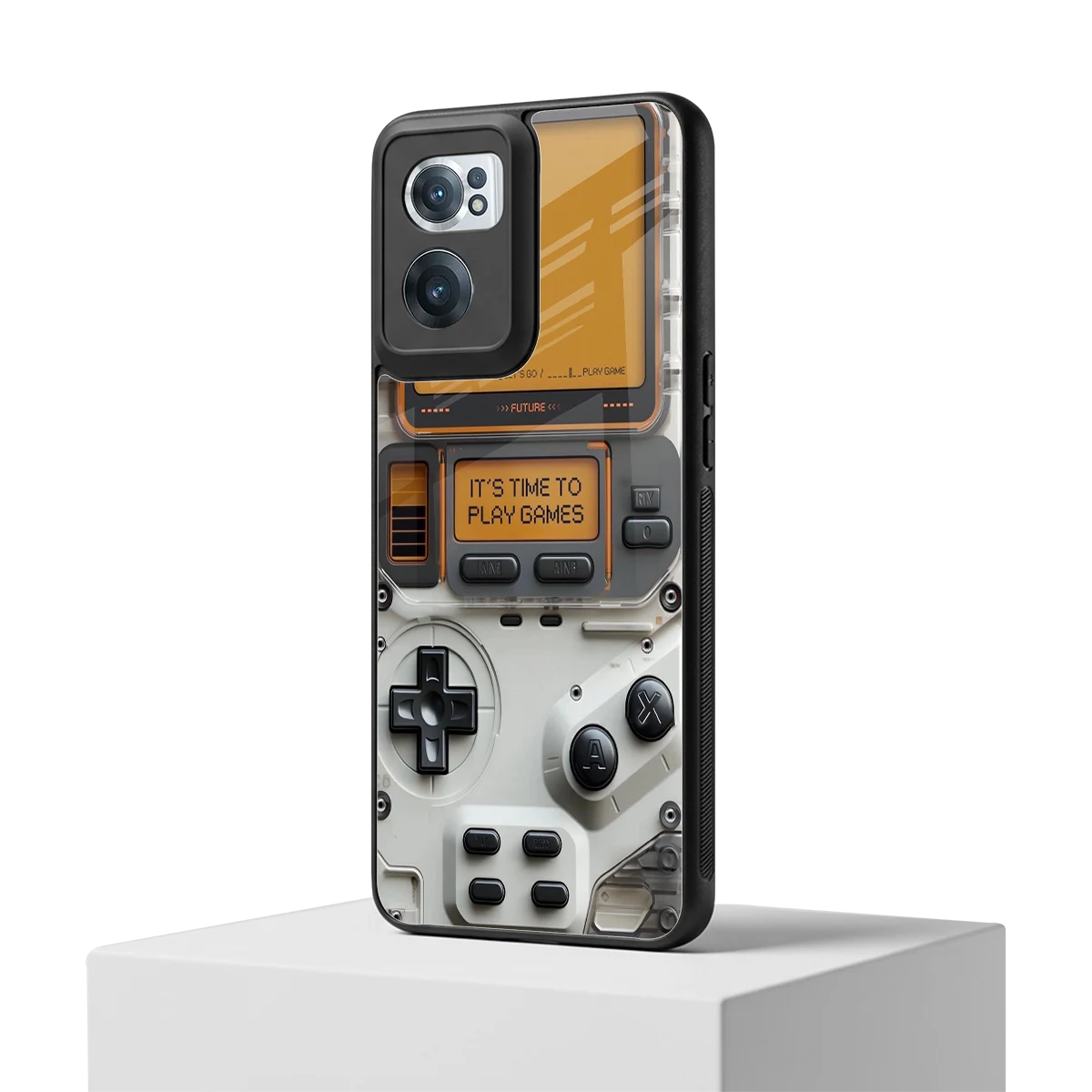 Gameboy Orange oneplus nord ce 2 mobile cover | shockproof glass phone case