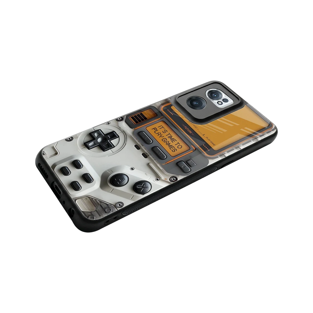Gameboy Orange stylish phone case for oneplus nord ce 2 | glossy glass and slim fit