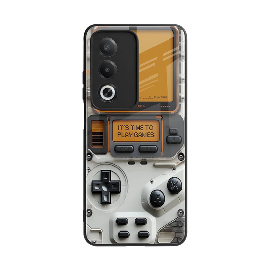 Gameboy Orange back phone cover | glass case for oppo a3 pro