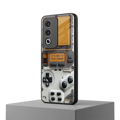 Gameboy Orange oppo a3 pro mobile cover | shockproof glass phone case